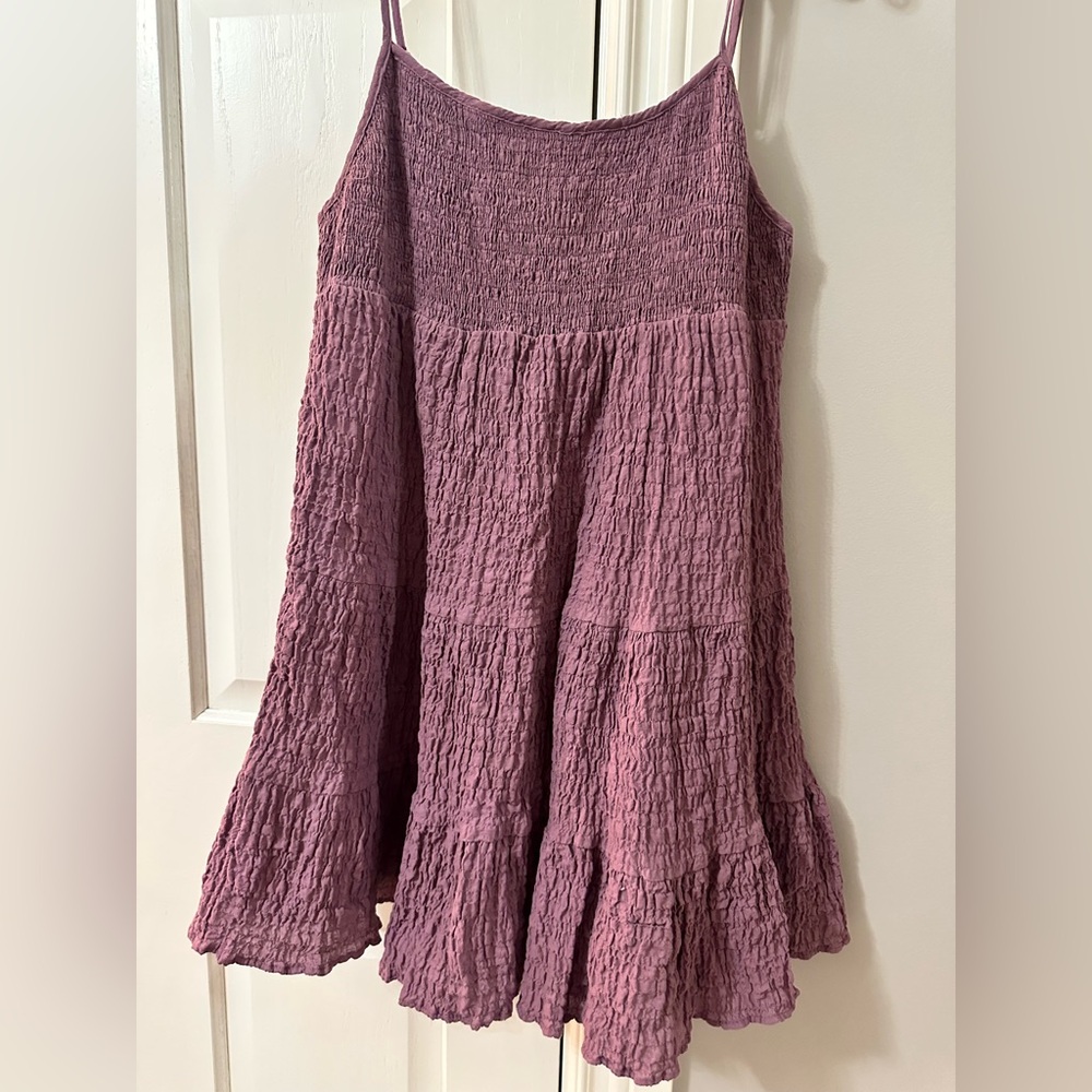 UNWORN ZARA Blush Lilac Smocked Babydoll Mini Dress